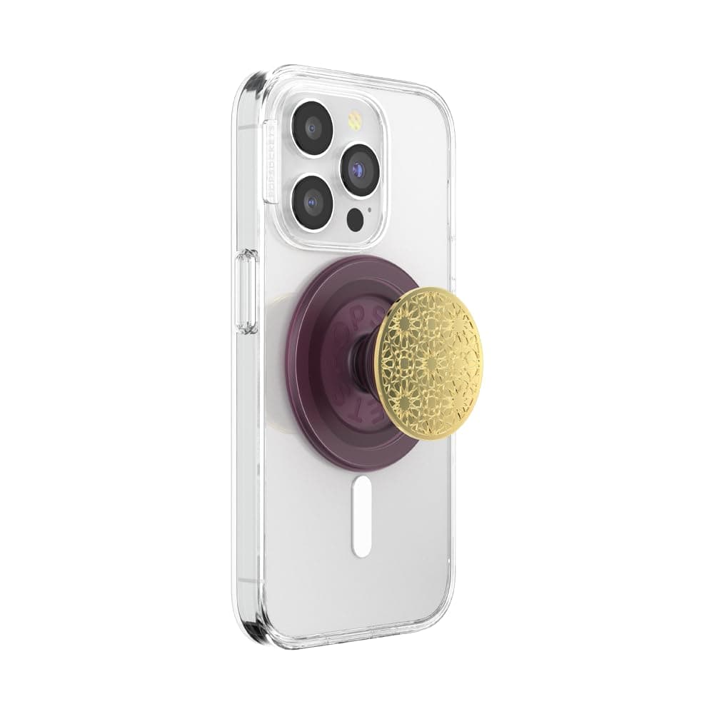 PopSockets Round Smartphone Grip, MagSafe Compatible, Adapter Ring Included, Smartphone Holder, Wireless Charging Compatible Enamel Mosaic