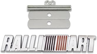 Autotrends Car 3D Metal Auto Parts Automotive Accessories Sports Logo Front Grill Badge Emblem Decal Black Racing Sport Gift (Ralliart)