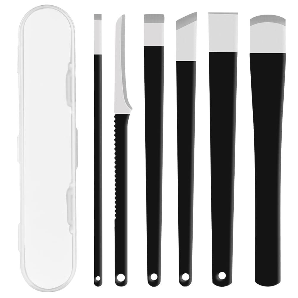 LOPHE 6 Pcs Ingrown Toenail Tool Pedicure Tool Kit, Professional Podiatrist Toenail Clippers, Manicure Treatment Under Nail Cleaner Pedicure Tools, Ingrown Toenail Treatment Tools for Men Women, Black
