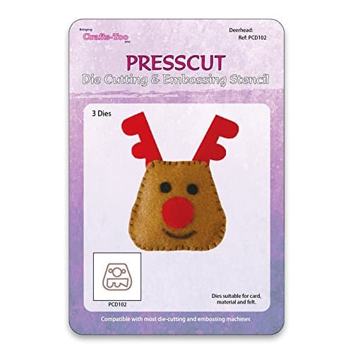 Presscut Card Felt & Fabric Die Cutting & Embossing Stencil DEERHEAD 5pc
