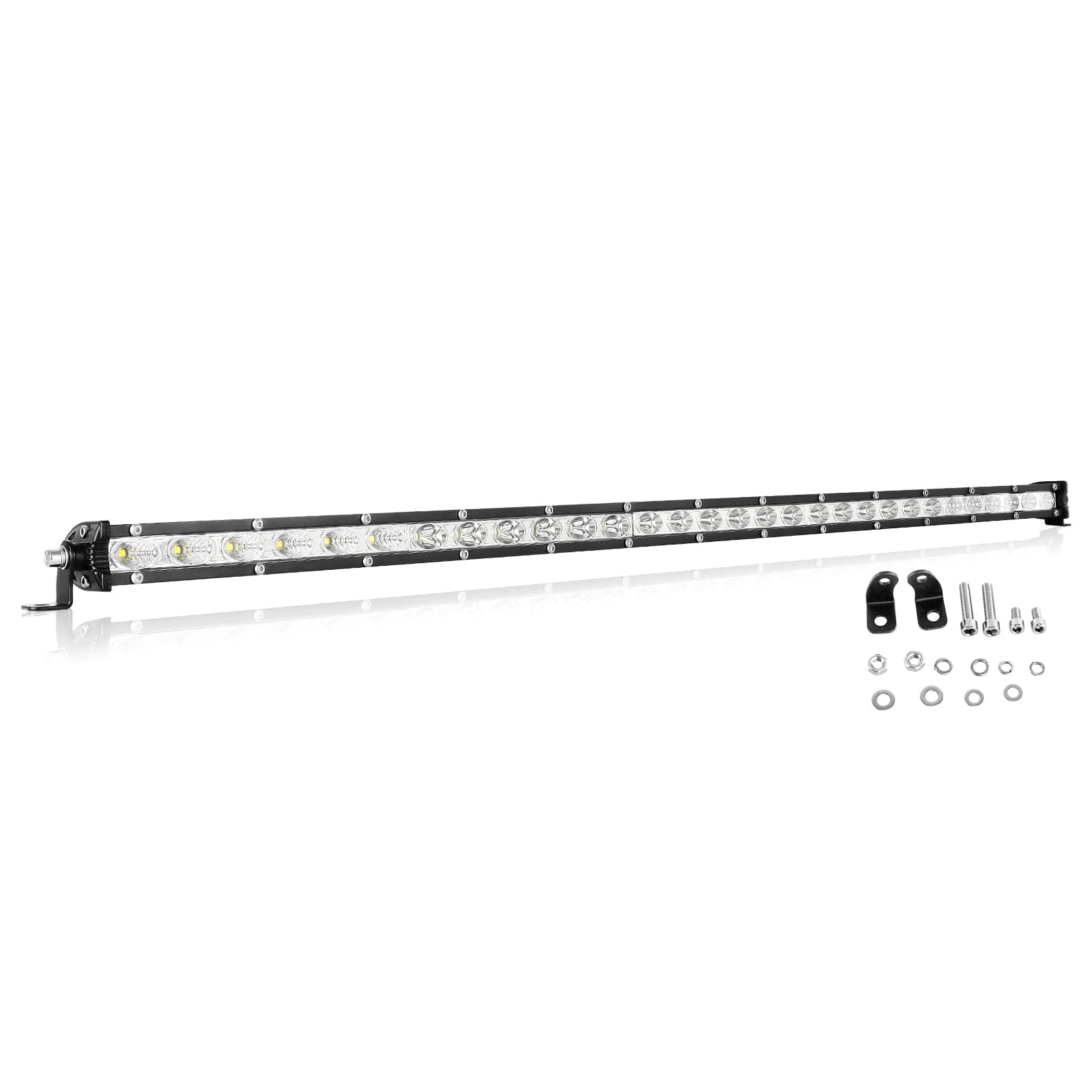 30 inch 150W Ultra Slim Single Row LED Light Bar Spot Flood Beam with Mounting Bracket For Vehicle Off Road ATV UTV SUV Truck,DC 12V 24V