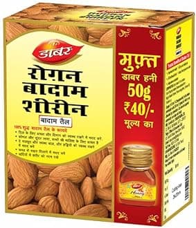 Dabur Roghan Badam Shireen - 50 ml | Pure sweet Badam oil for Glowing Skin & Hair Growth | Rich in Vitamin-E | For Healthy Hair & Skin | Sharpens Brain | Improves Digestion | Extracted From Almonds