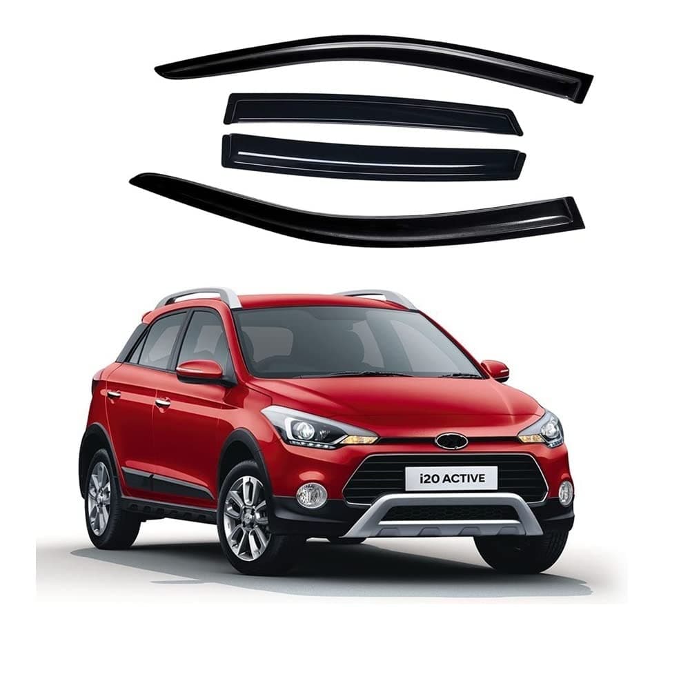 Unbreakable Door Visor/Wind Deflector/Rain Guard Compatible for Hyundai i20 Active (2015 to 2018) (set of 4pc)
