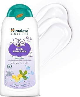 Himalaya Gentle Baby Bath Tear-Free|pH 5.5 | 95% Natural Origin Ingredients|with Chickpea & Fenugreek| Free from Sulphates,parabens, phthalates, alcohol and synthetic colours|Safe for Newborns 200ml