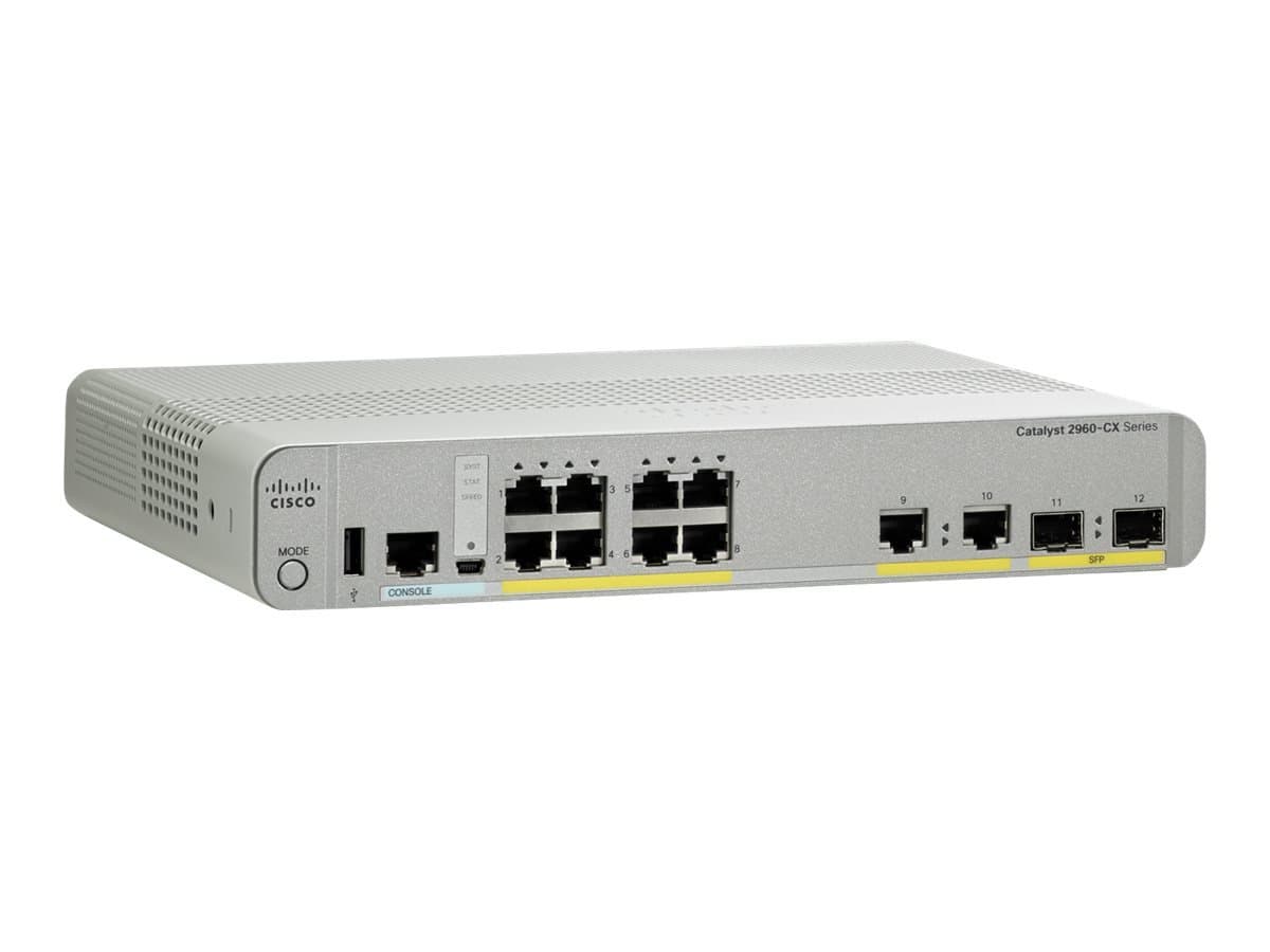 Cisco Catalyst 2960CX-8TC-L Network Switch, 8 Gigabit Ethernet Ports, 2 1G SFP and 2 1G Copper Uplinks, Enhanced Limited (WS-C2960CX-8TC-L)