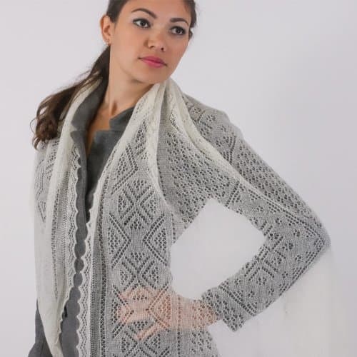 Laced Orenburg Goat Down Tippet (Ecru)