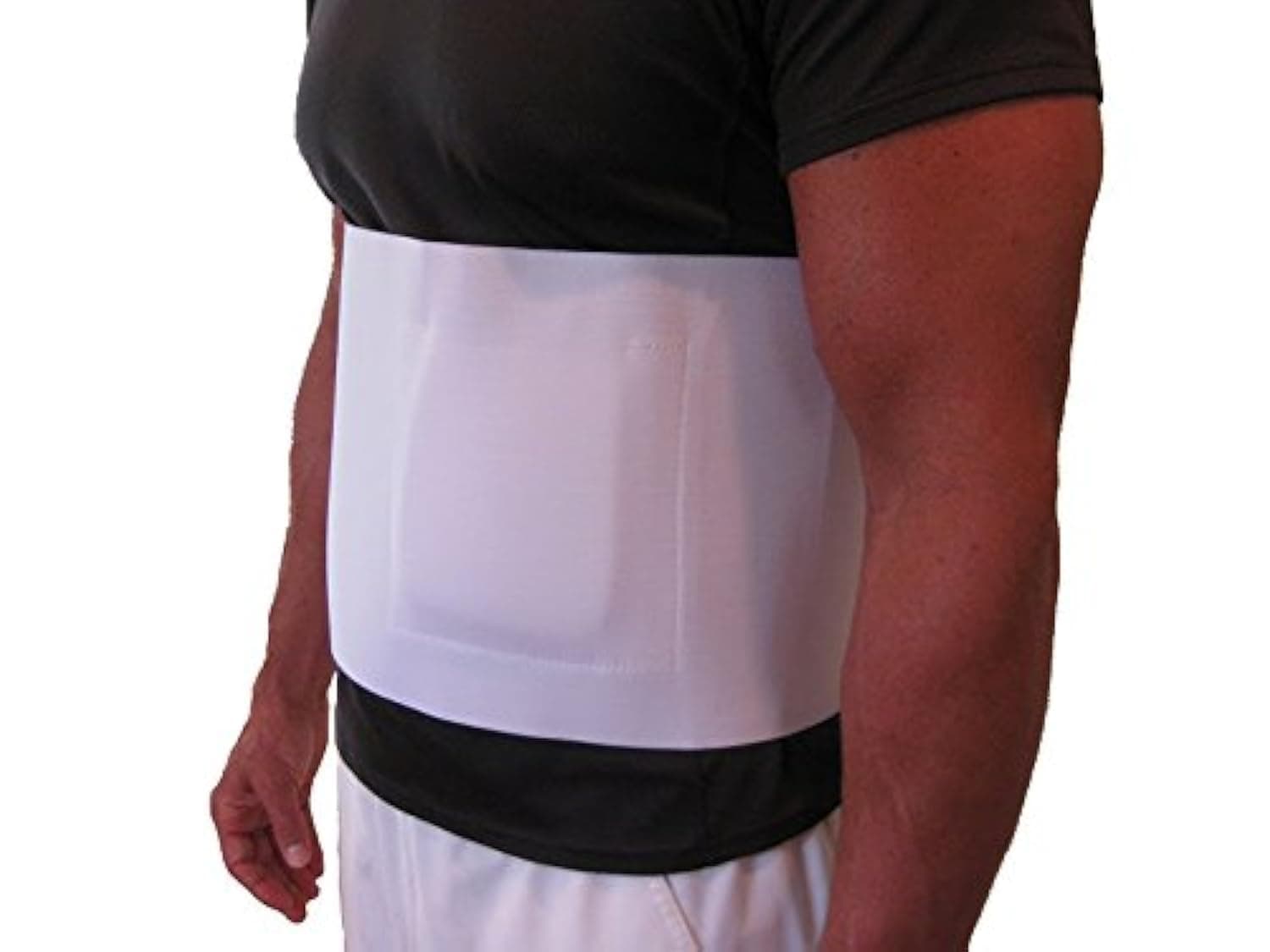 Umbilical Navel Hernia Belt with Compression Pad 8 Inch White - XXXL