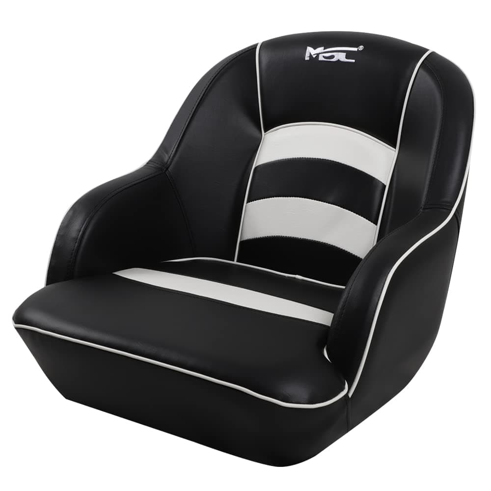 Bucket Pontoon Boat Seat (Black/White)