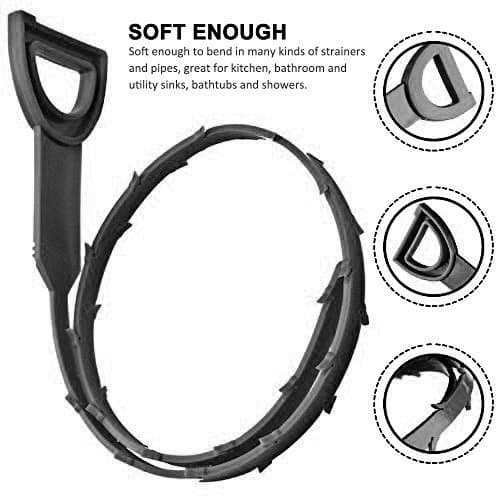 Drain Snake by Northfall Direct - Sink and Drain cleaning unclog remover (Black 7 Pack)