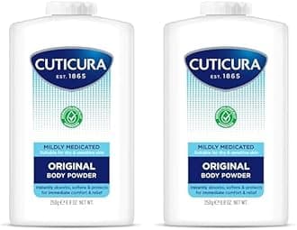 Mildly Medicated Body Powder 250 g, Many Uses Personal Hygiene, Sweat Control, Chafing and Friction Prevention, Itching Relief (Pack of 2)