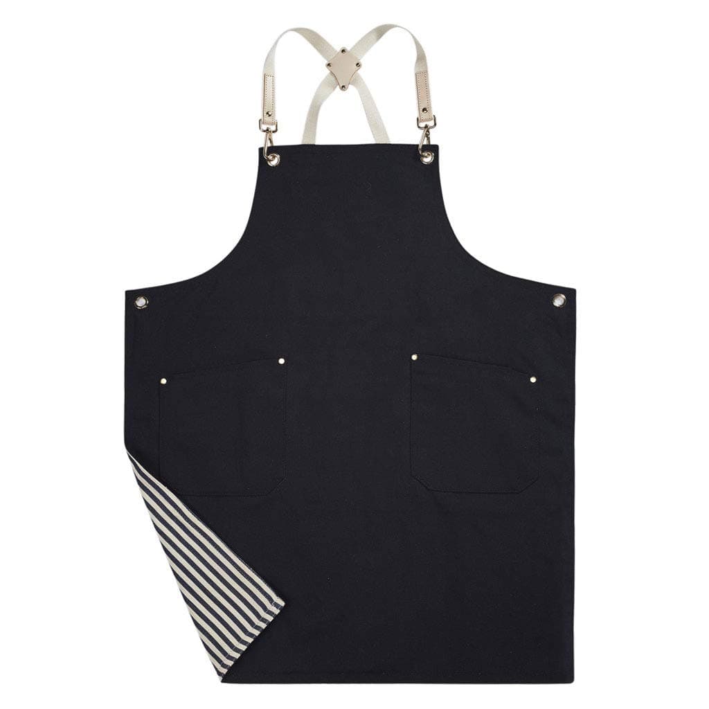 Jeanerlor Double sided Cotton Canvas Apron with Pocket Cross-Back Straps