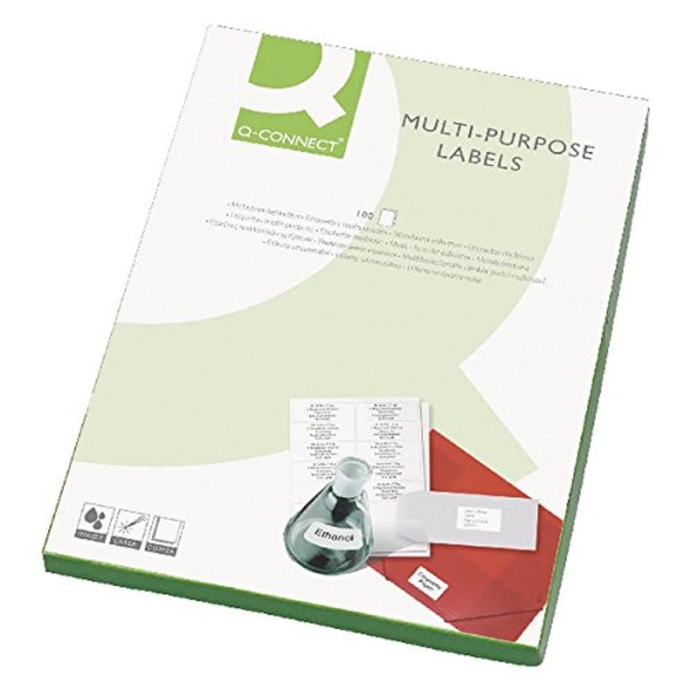 Q-Connect Multi-Purpose Label 199.6x289mm 1 per A4 Sheet Pack of 100 White
