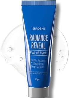Suroskie Radiance Reveal Peel-Off Mask – Hydrating & Firming Face Mask with Bio-Collagen – Inspired by Korean Skincare – Vegan, Gentle Formula for All Skin Types – 75 Gm
