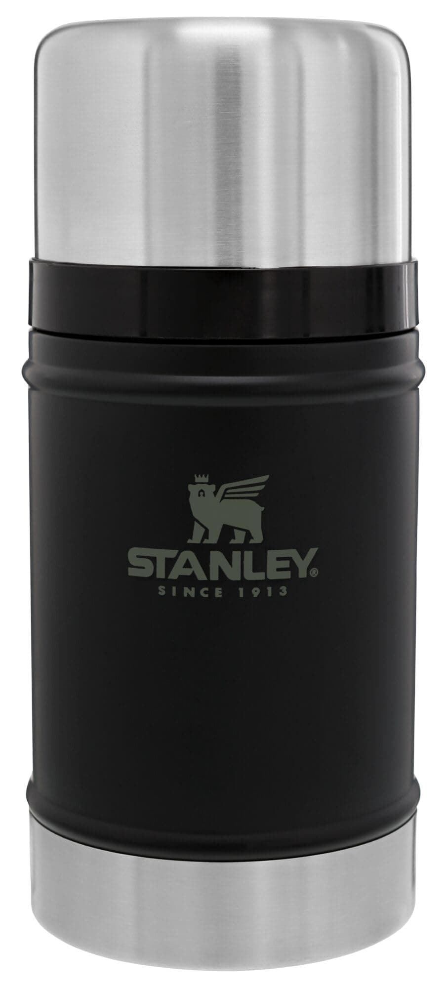 Stanley Classic Legendary Large Food Jar 24 oz | Vacuum Insulated Food Container | Wide Mouth Screw On Lid | Packable for Travel | Stainless Steel with Leakproof Lid | BPA-Free | Matte Black