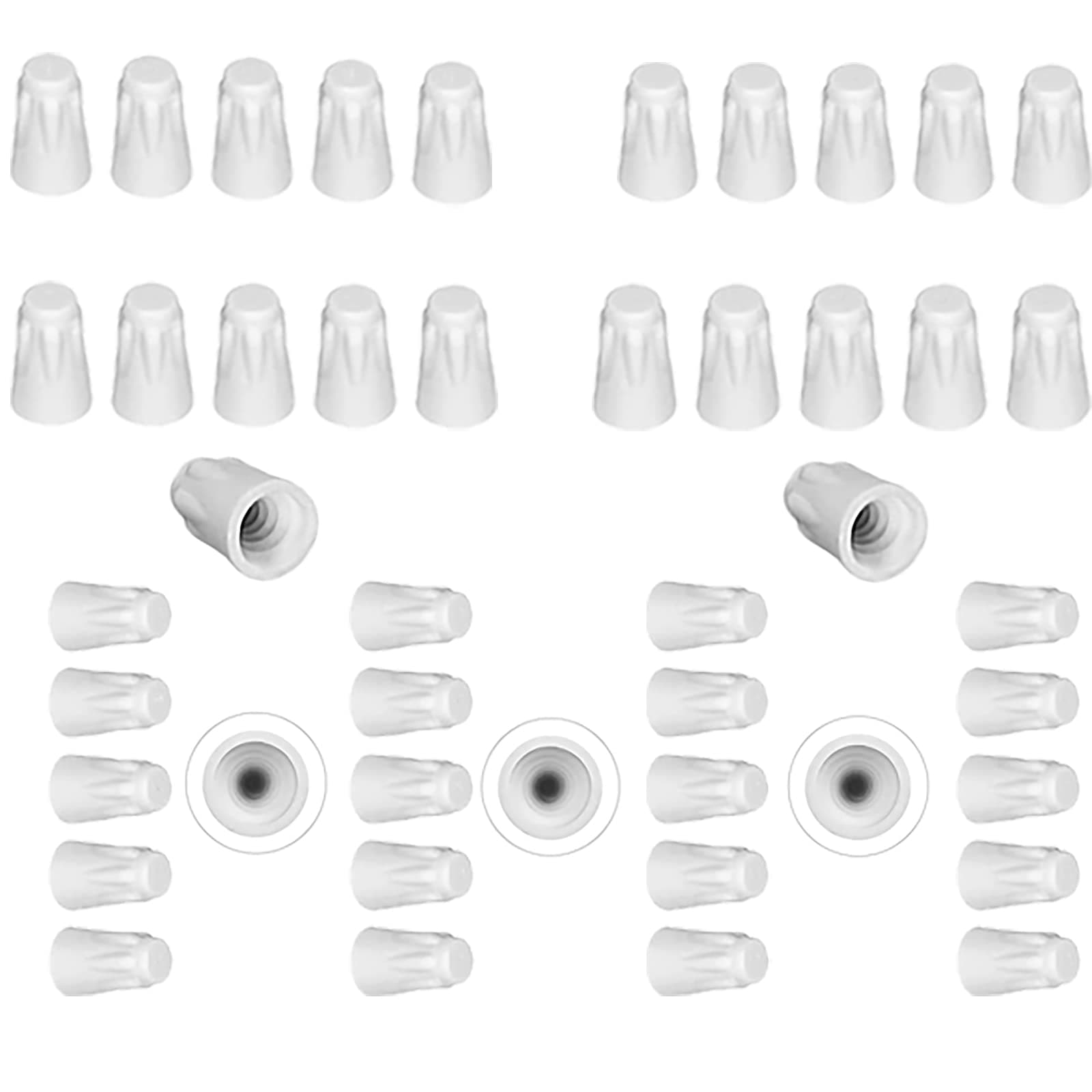 40-Piece Ceramic Twist Wire Connectors, 22-10 AWG, High Temp, White