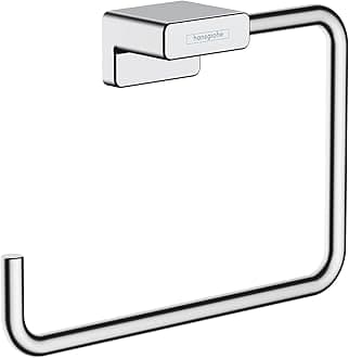 Hansgrohe AddStoris 7-inch Towel Ring in Chrome, 41754000