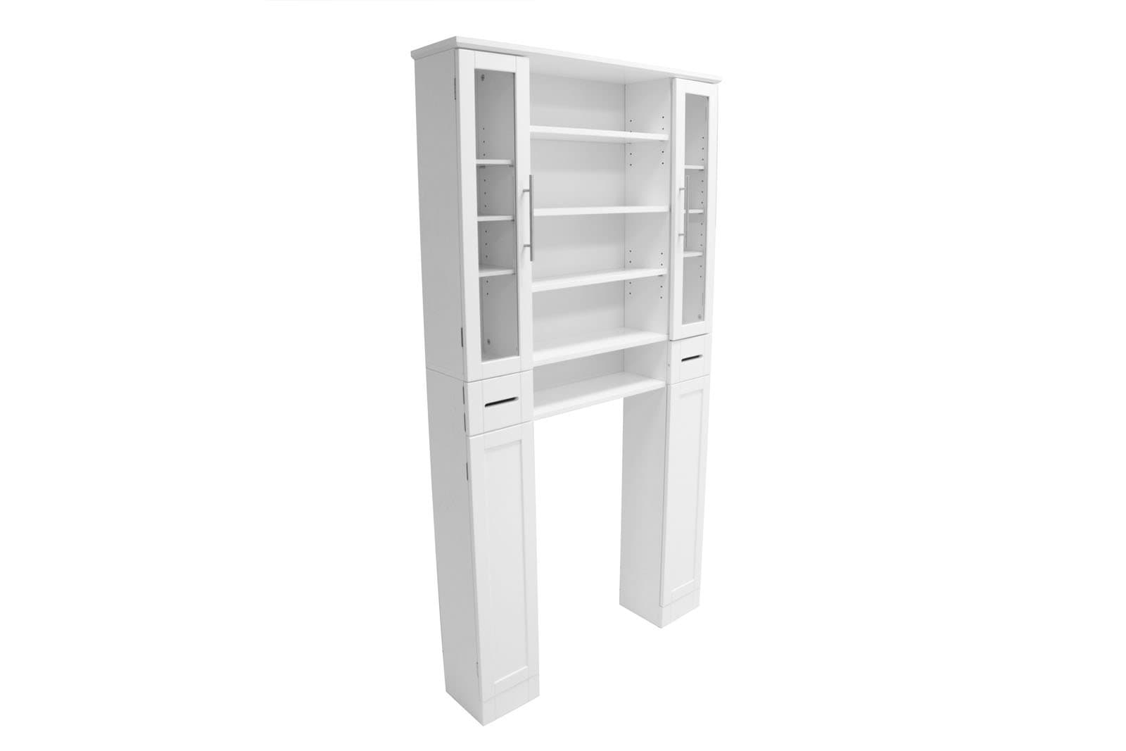 Bathroom Credenza, Elegance Series, 36 by 8 by 67-3/8-Inch, White