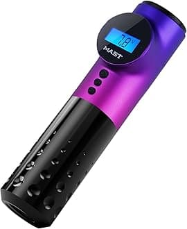 Mast Archer Wireless Tattoo Pen Machine, Rotary Tattoo Gun with Powerful Motor by Mcore, 2,000mAh Battery by Mastlabs for Run Long Time 3.5mm Stroke Gradient Purple