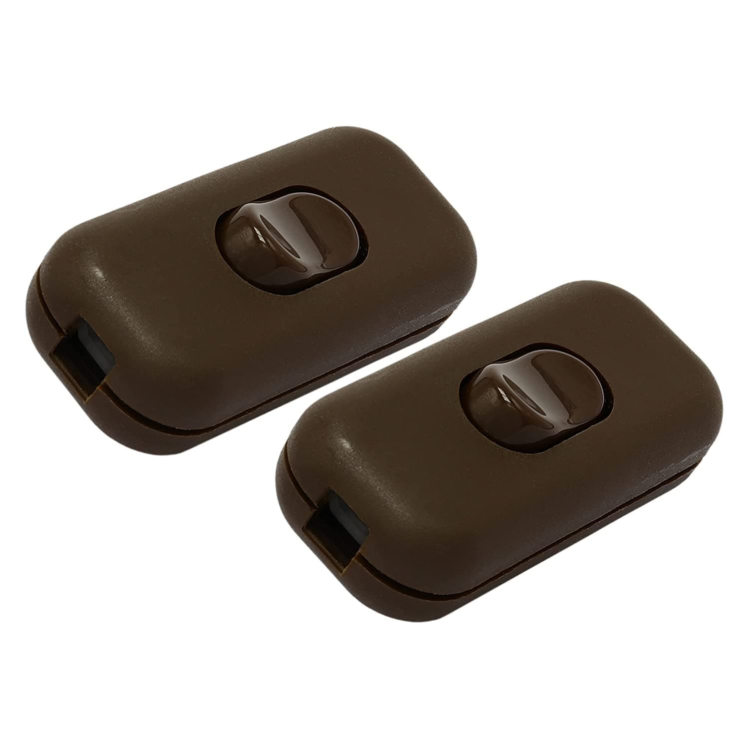 Art Deco Emporium Brown Twin-Pack Dual Pole Inline Switch for Light Switches, Small Appliance or Lamp Switch Accepts upto Three Core Round or Flat Wire and Flex 6Amp 230V Double Pole Switching