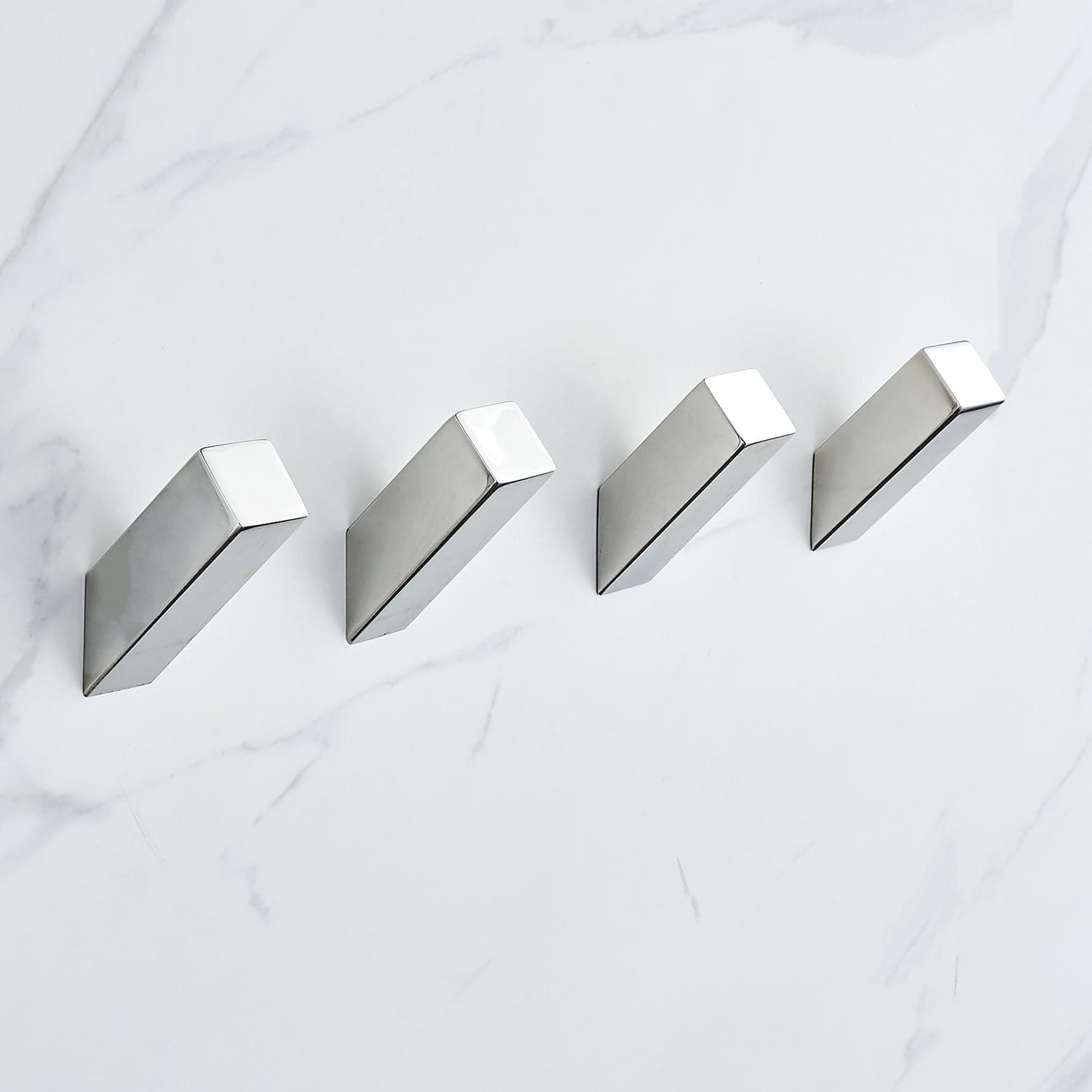 YJ YANJUN Polished Chrome Towel Hook for Bathrooms Set of 4 - SUS304 Stainless Steel Modern Bathroom Robe Hook - Chrome Wall Hooks for Hanging Coats Hat