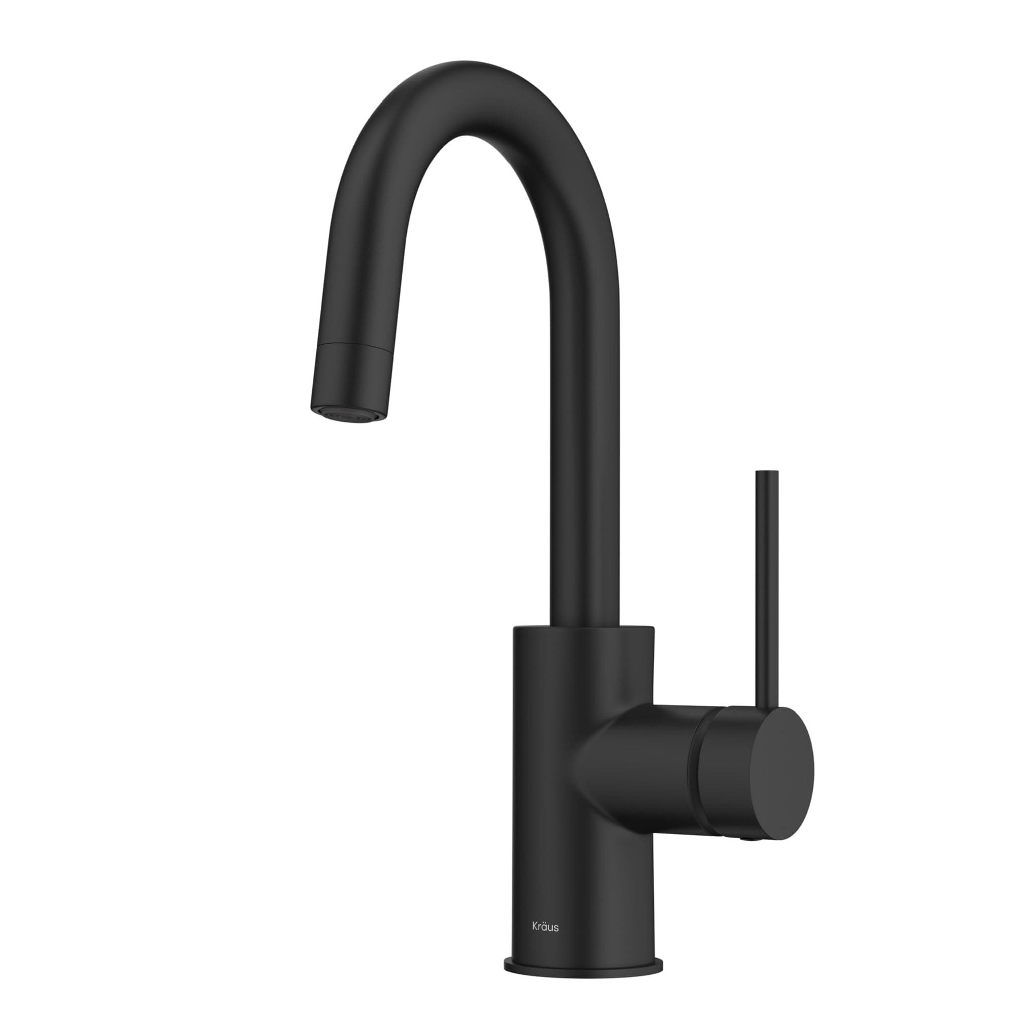 Oletto Single Handle Kitchen Bar Faucet with QuickDock Top Mount Installation Assembly in Matte Black, KPF-2600MB