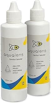 Aqualens Comfort Contact Lens Solution - Multipurpose - Value Pack of 2 (120ml each) + (Lens Case Free)