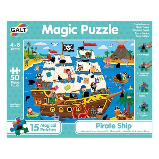 Toys, Magic Puzzle - Pirate Ship, Magic Jigsaw Puzzle, Ages 4 Years Plus