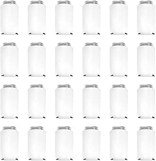 Can Cooler Sleeves Blank Poly Foam - Collapsible DIY Customizable for Parties Weddings Bulk (50, White)