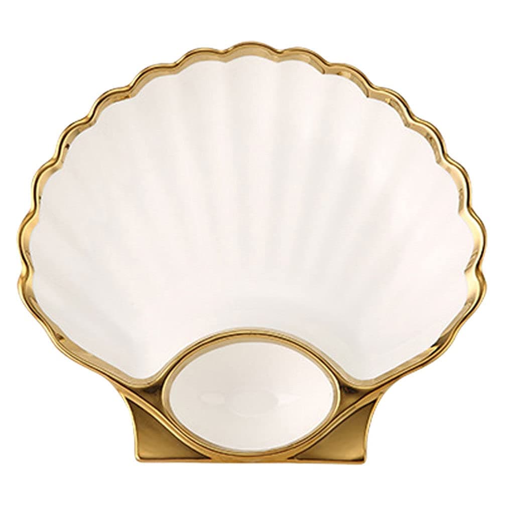 CabilockCabilock 1Pc Dumpling Plate chip Dessert Plate Desk containers Sushi Bazooka Seashell Plate Porcelain Appetizer Tray sea Shell Plates Ceramic Shell Plates Ceramics Fruit White Display Tray