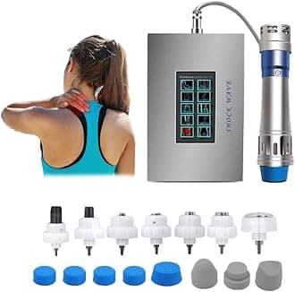 Body Massager Shockwave Therapy Machine for Body Muscle Relaxation Pain Relief with 7 Massager Heads