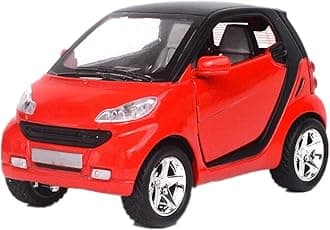 NC Red Pull Back Car Diecast Car Model Collectible Toy Scale 1/32 for Smart Fortwo