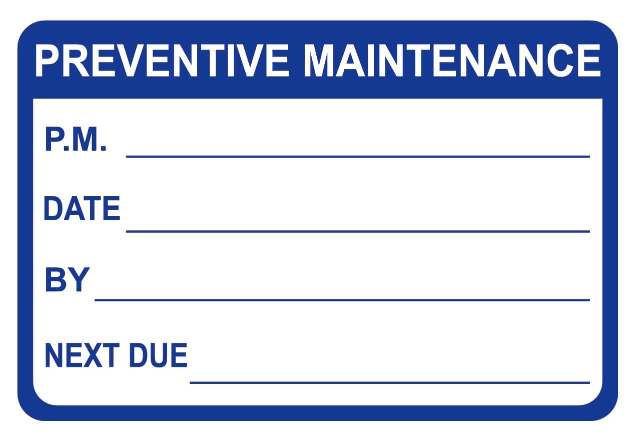 Preventative Maintenance Stickers,2x3 inch 200pcs Blue Preventative Waterproof Maintenance Stickers for Equipment