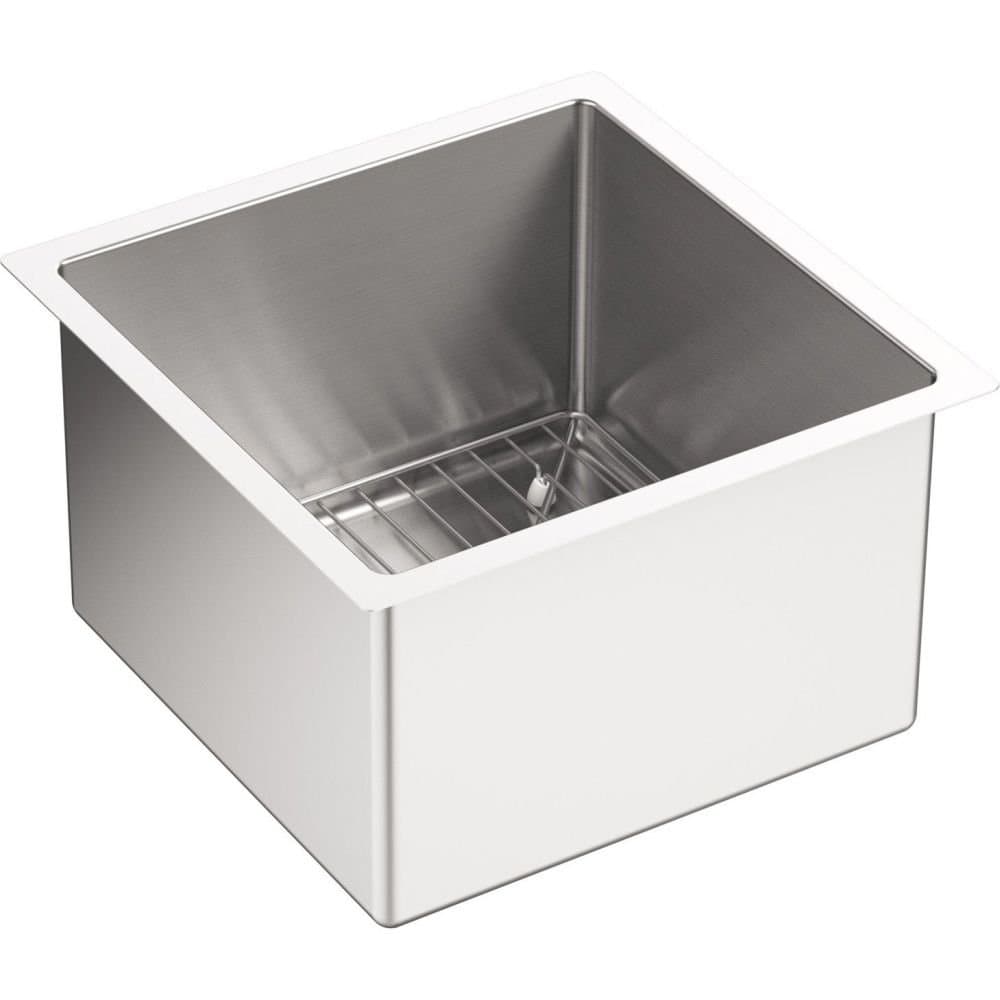 Strive® 15" x 15" Undermount Stainless Steel Kitchen Sink with Basin Rack, Kitchen Sinks, K-5287-NA