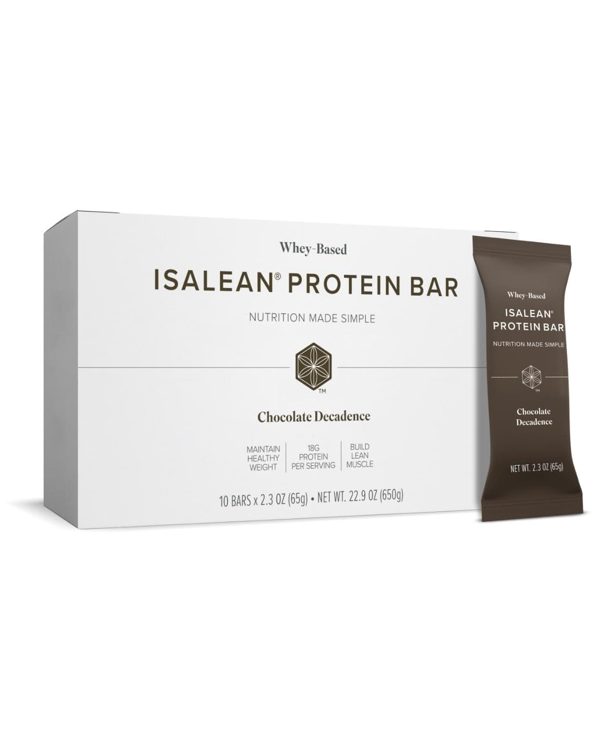 Whey-Based IsaLean® Protein Bar – For Meal Replacement & Muscle Support Chocolate Decadence (10 Bars)