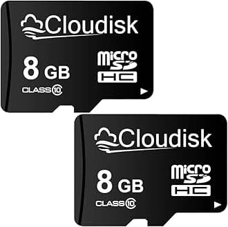 Pack of 2 Micro SD Card 8GB Flash Memory Card Micro SDHC with SD Adapter, C10, A1, U1 (8 GB)
