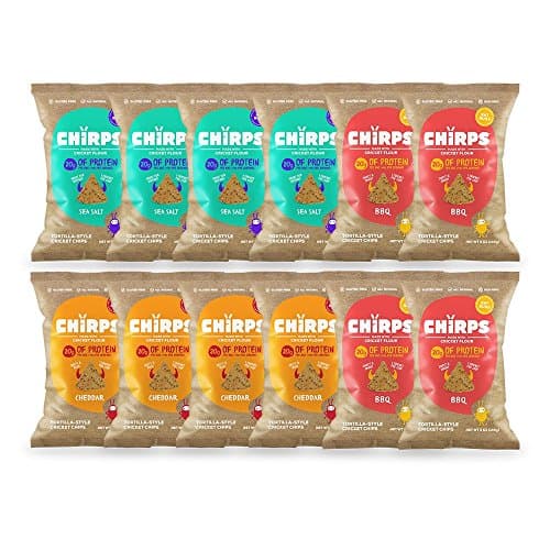 Chirps Cricket Protein Chips, Gluten-free, High Protein - 5 Oz (Case of 12) (Variety) - As Seen On Shark Tank