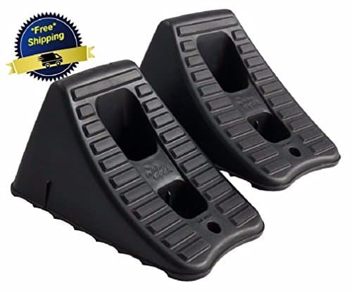 2 Pc Heavy Duty Wheel Chocks Stop Tire RV Camper Trailer Car Truck S Block