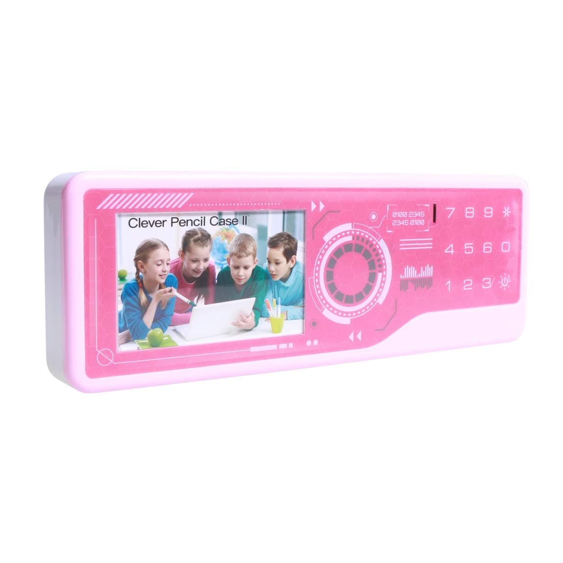 Clever Pencil Case Smart Cute Electronic Pencil Case for Boys Girls Kids Students Multifunctional Password Lock Stationery Box -Pink