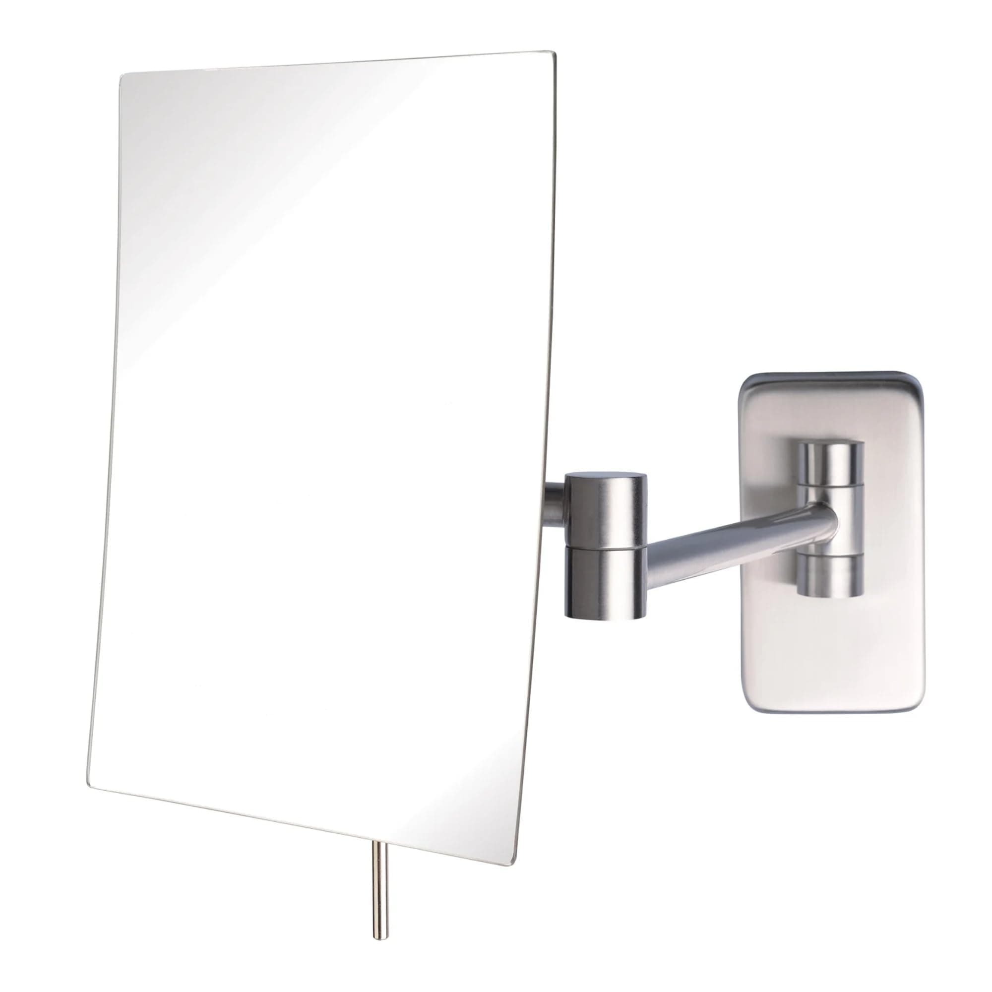 JERDON 8.75-Inch x 6.5-Inch Wall Mount Makeup Mirror - Personal Mirror with 5X Magnification & 14 inch Wall Extension - Nickel Wall Mount Arm - Model JRT695N