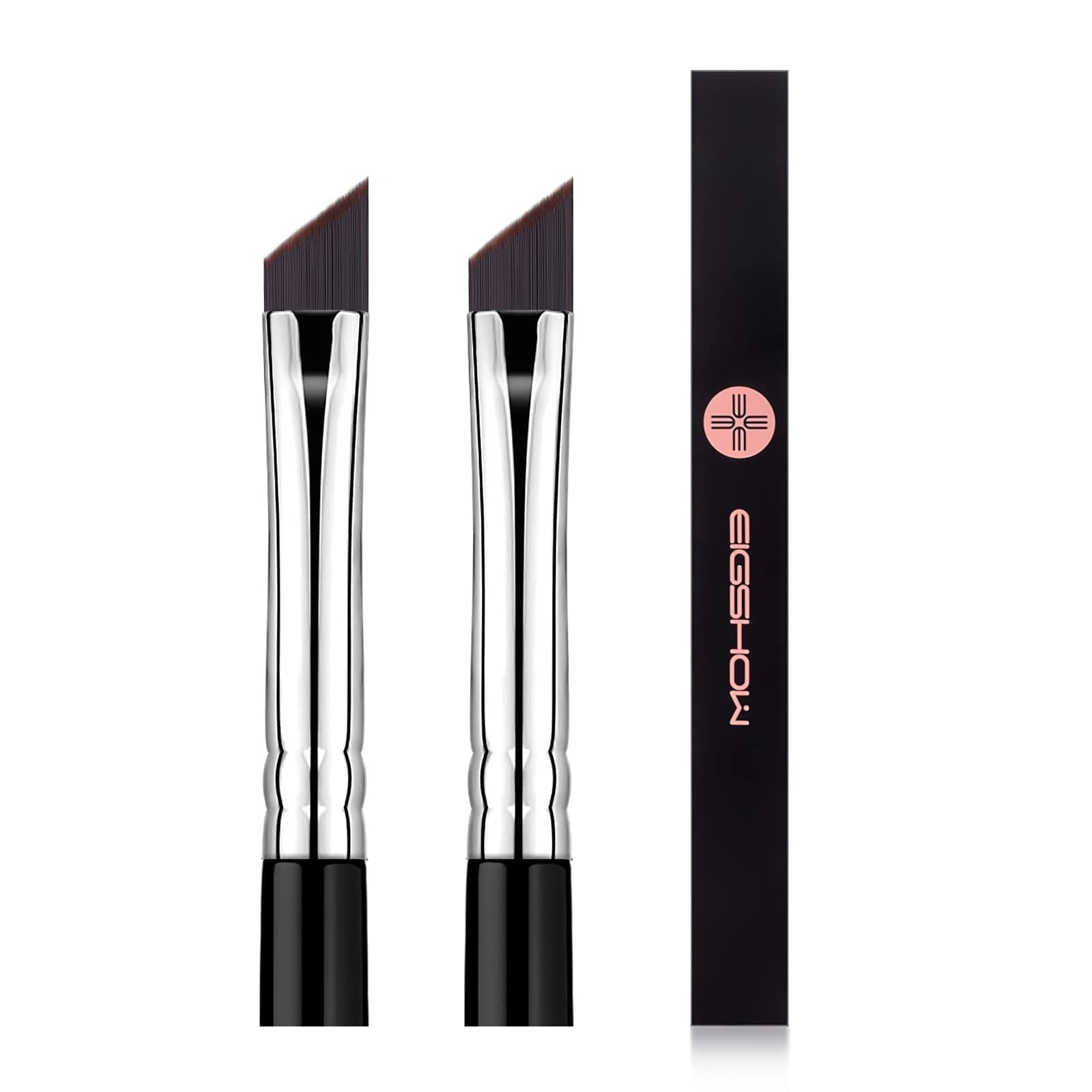 EIGSHOW Eyeliner Makeup Brush 2Pcs Makeup Angle Eyebrow Kabuki Brush Portable Eye Powder Foundation Brush, Beauty Cosmetic Tool