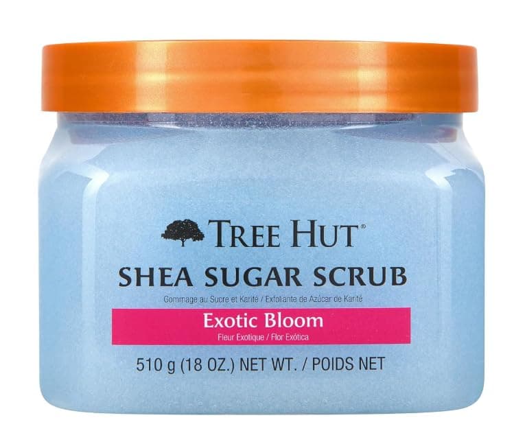 Exotic Bloom Shea Sugar Body Scrub - 18 oz: Exfoliating & Hydrating Bliss for Radiant Skin