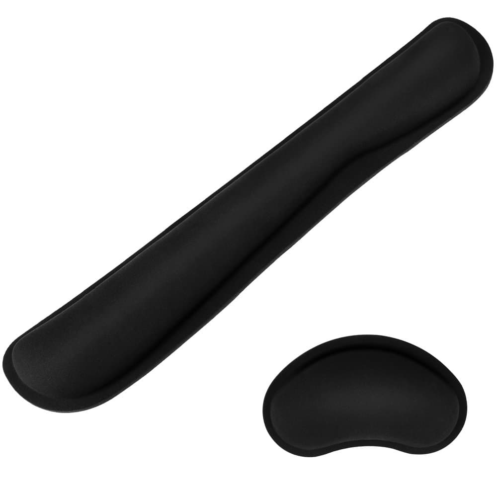Memory Foam Keyboard and Mouse Wrist Rest Set, IEKA Lightweight Pad Support for Easy Typing& Pain Relief, Durable& Comfortable Wrist Cushion Fit for Office, Home, Computer, Laptop and Mac