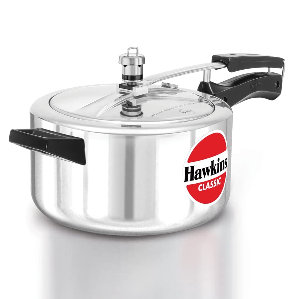 Hawkin Classic CL40 4-Liter New Improved Aluminum Pressure Cooker, Small, Silver