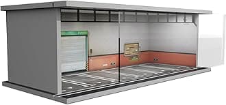 1/64 Diorama Display Case with LED Lights - Compatible with Hot Wheels Matchbox Mini GT Diecast Cars, for Model Car Display and Storage, Stackable Garage(Off Road)