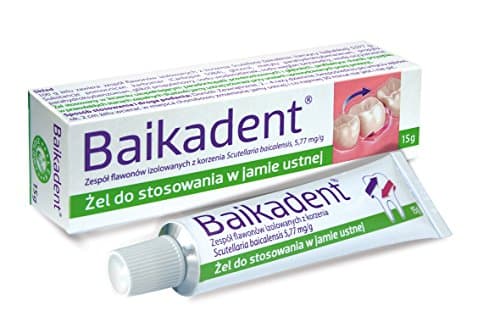 BAIKADENT - 15 G -Gel - is a Gel for Application to Gums in case of periodontal Diseases. Indications for Application: in Supportive Treatment of Superficial and deep periodontopathies in Prophylaxis