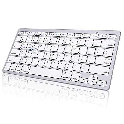 Wireless Bluetooth Keyboard for iPad,KIPIDA Ultra-Slim Universal Keyboard Compatible with iPad Pro 11/12.9 iPad Tablet iPhone Mac Galaxy,iPad Keyboard and Fit for Other Bluetooth Enabled Devices-White