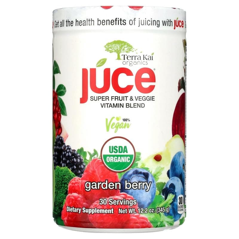 Generic Terra-Kai Organics Juce Super Fruit and Veggie Blend Drink, 12.2-Ounce Garden Berry, 30 Servings