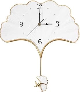 Elegant Wall Clock with Pendulum Battery Operated Non Ticking Silent Unique Home Decorative Fancy Hanging Clocks for Living Room, Kitchen, Bedroom, Office, Dining, Bathroom Aesthetic Decor