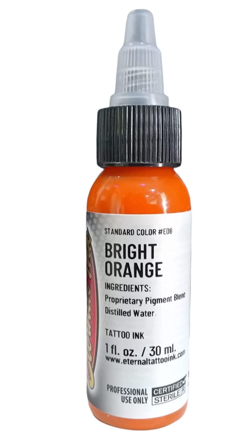 Eternal Ink Permanent Tattoo Ink Bright Orange 1oz,30ml