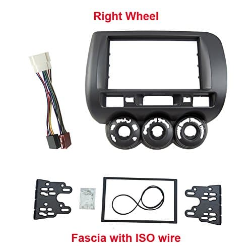 Double Din Car Install Kit Harness for Honda Jazz,Fit 2002-2008 (Right Wheel) Dash Kit Facia Radio Stereo CD Panel Fascia Face Plate Frame